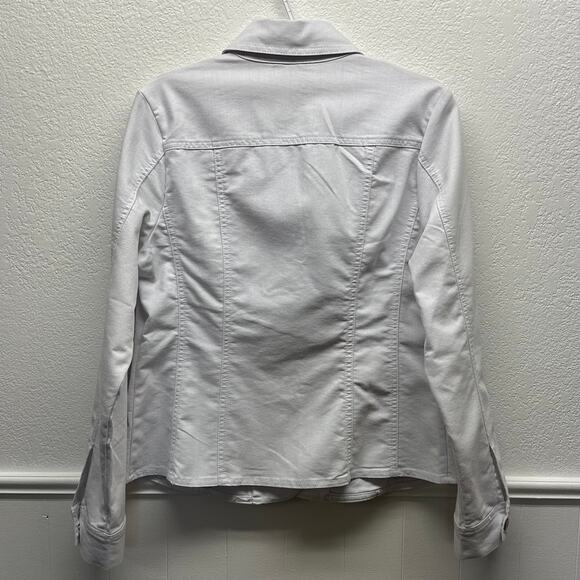 NWOT, Cb Established 1962 Women’s Sz M White Denim w/Pockets Button Down Jacket - Picture 8 of 16